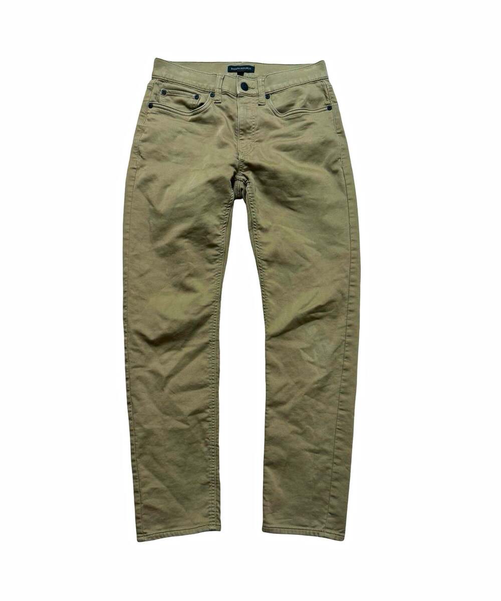 Banana Republic Beige Slim Stretch Chino Pants Mens 30W Flat Front